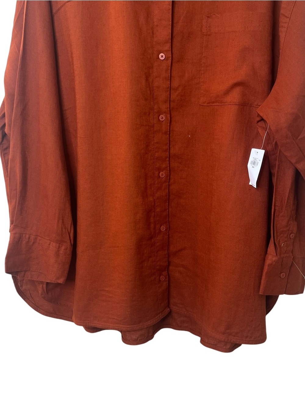 Old Navy Button Down Boyfriend Shirt in Burnt Orange Sz XXL - Picture 4 of 7